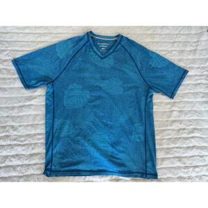 Tommy Bahama IslandZone Moisture Wicking T-Shirt Blue Crew Neck Men's Size M